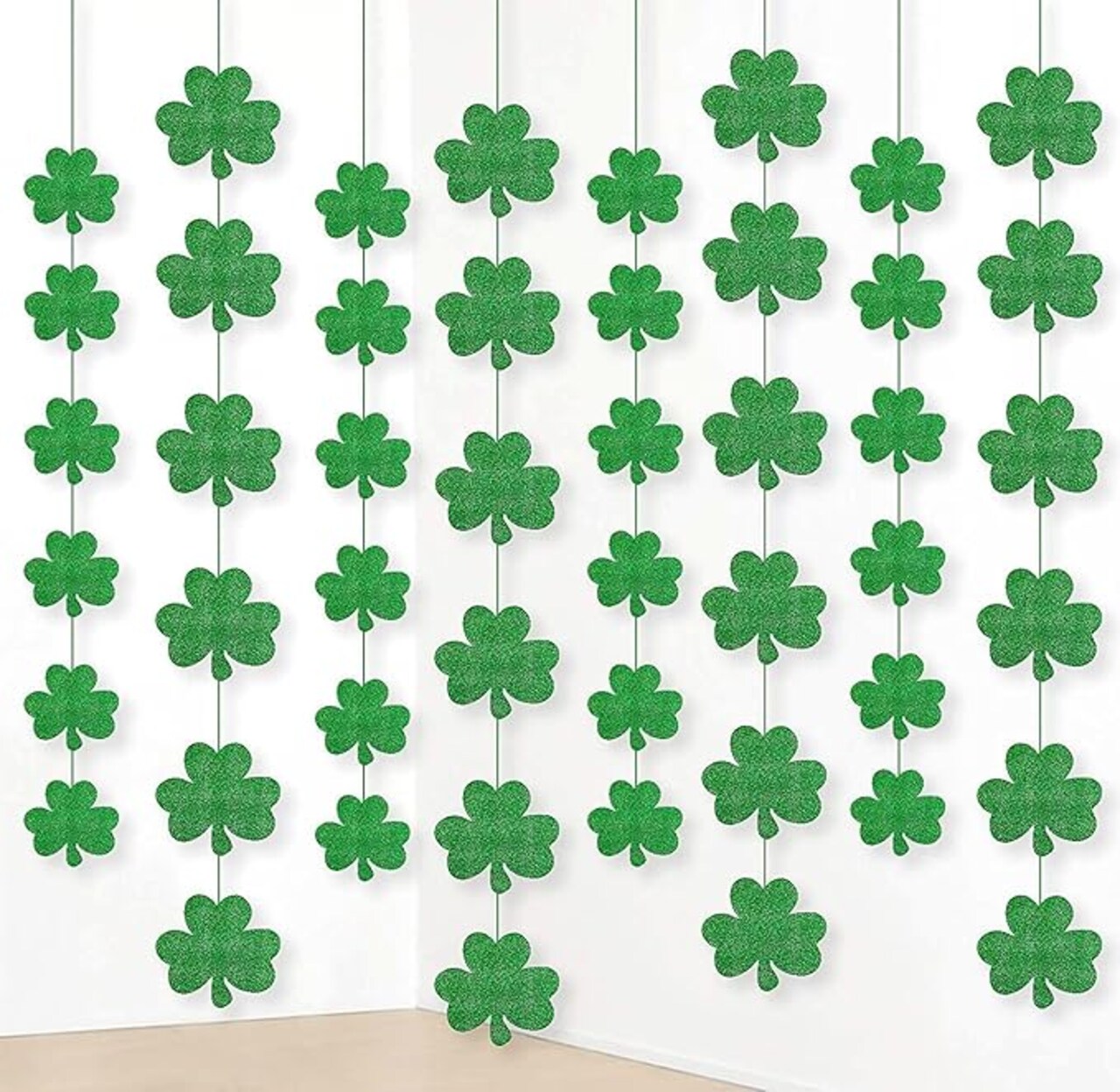 12PCS St. Patrick’s Day Shamrock Decorations - Lucky One Birthday Hanging Garland Irish Party Ornaments